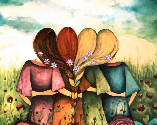 Подружки рисунок