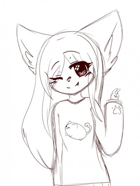 Фурри для срисовки карандашом