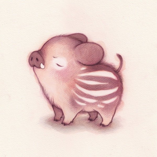 Милый поросенок арт