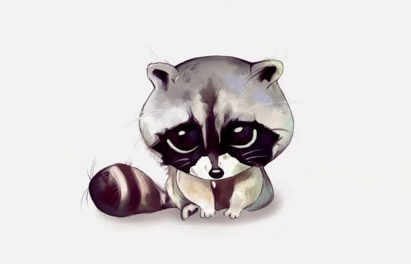 Милые енотики арт