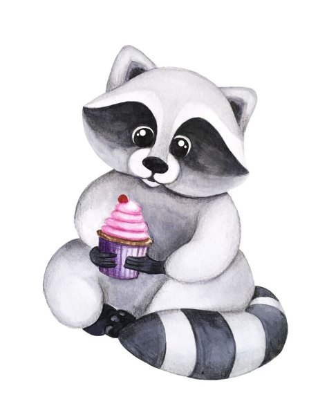 Милый енот мультяшный