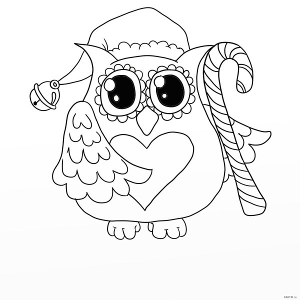 Сова рисунок для срисовки