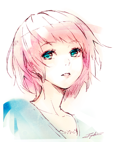 Короткие розовые волосы арт