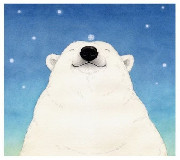 Открытка белый медведь