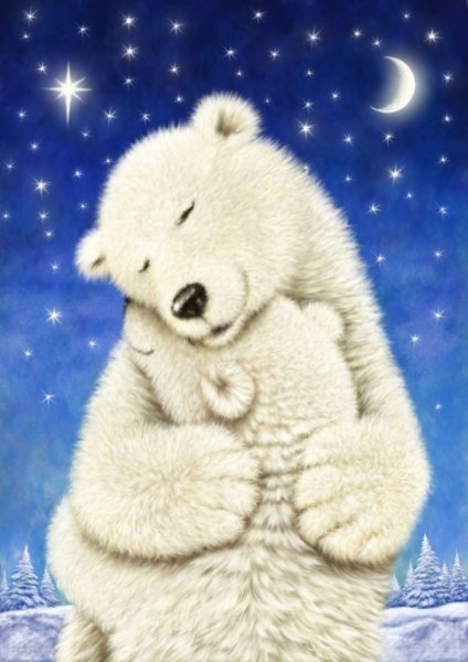 Белый медведь легкий рисунок