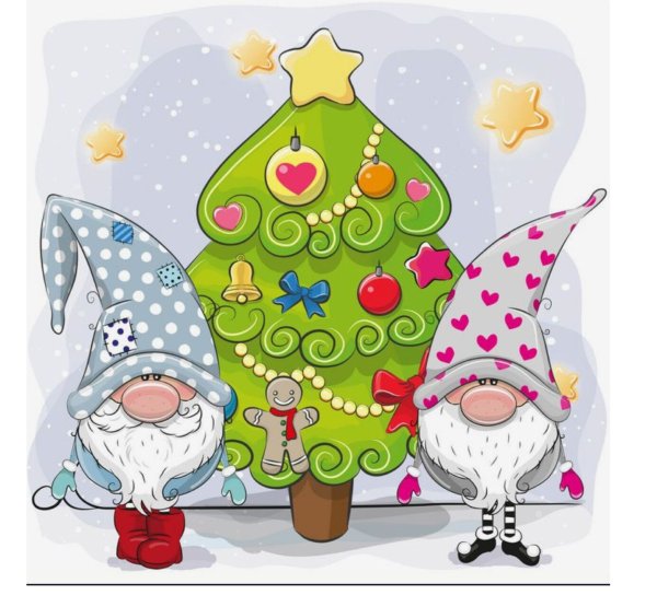 Новогодний гномик рисунок