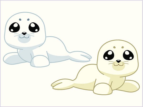 Милый мультяшный тюлень