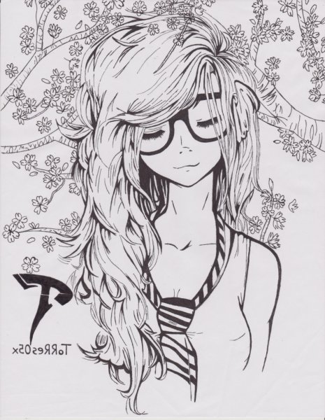 Рисунок принцессы в скетчбуке