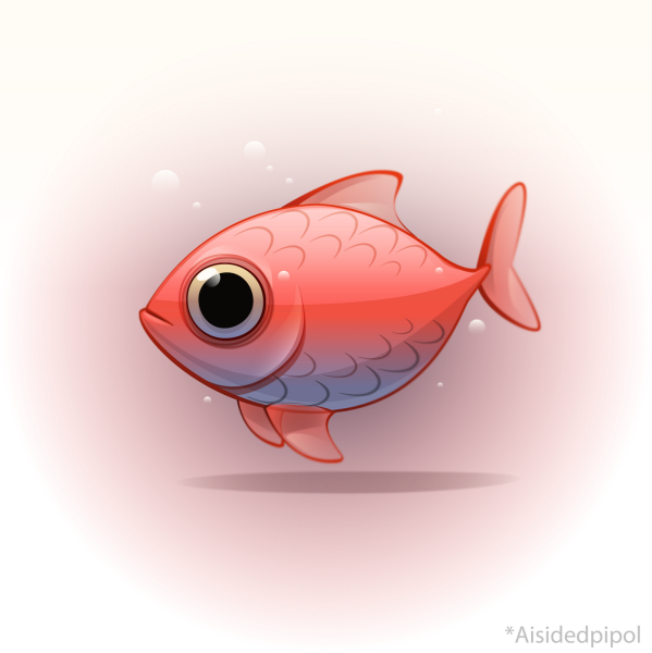 Рыбка в мультяшном стиле