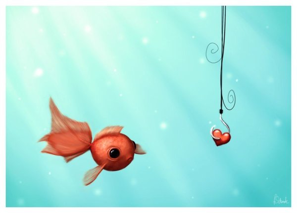 Рисованные милые рыбки