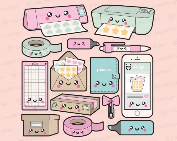 Милые предметы с глазками