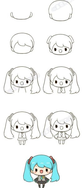 Кавайные рисунки пошагово