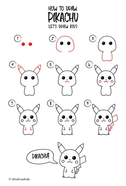 Пошаговые милые рисунки