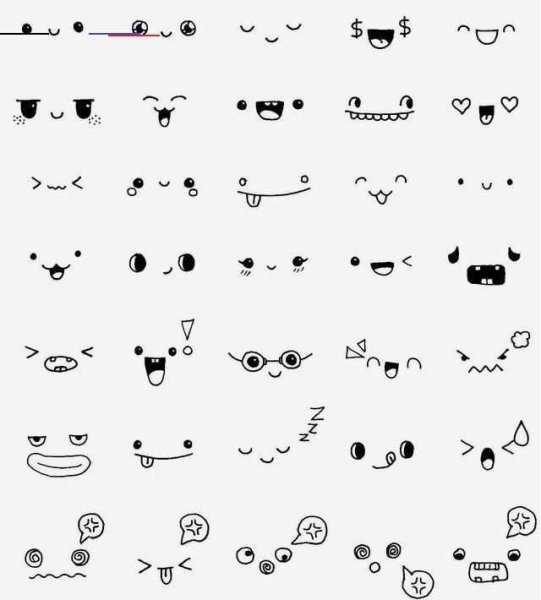 Милые мордочки для рисования