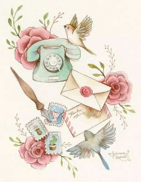 Акварельные иллюстрации для открыток