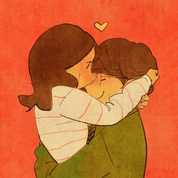 Милые рисунки мальчика и девочки