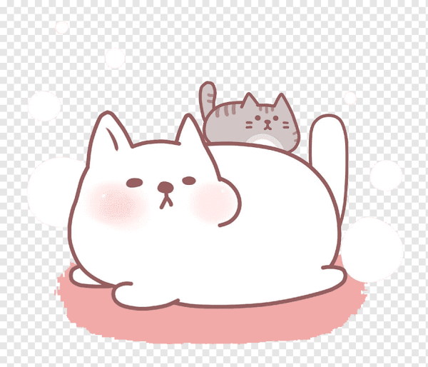 Милые котики на прозрачном фоне