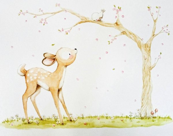 Иллюстрация милый Олененок