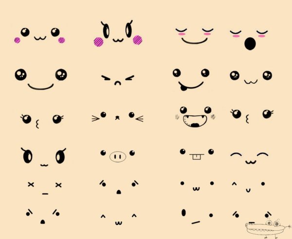 Милые мордочки для рисования