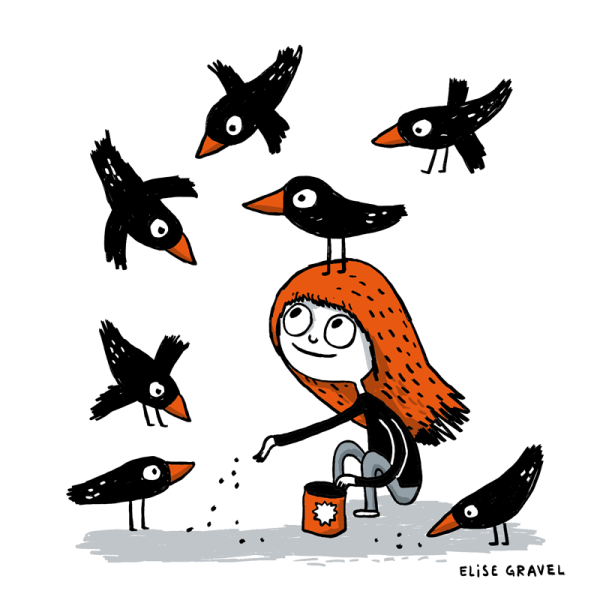 Смешная мультяшная ворона