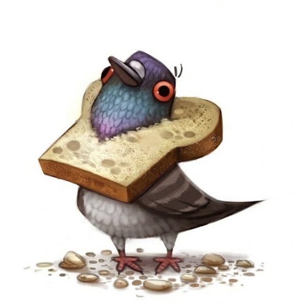 Голубь в хлебе арт