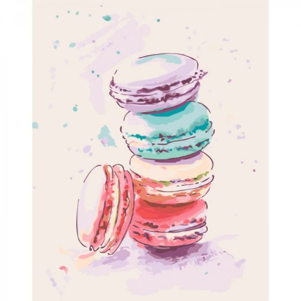 Макаруны акварелью