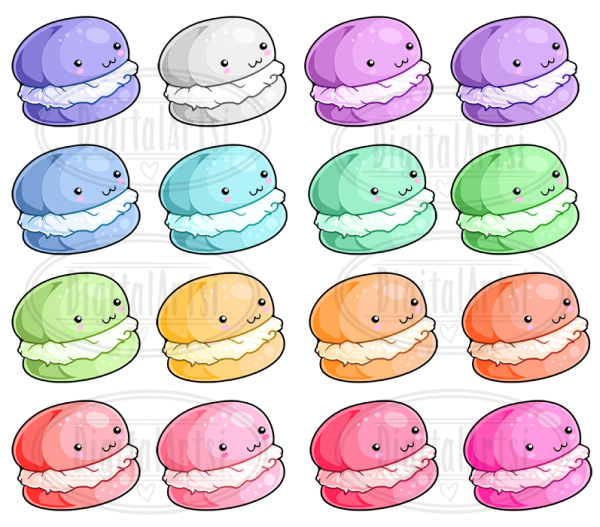 Макаруны наклейки Стикеры