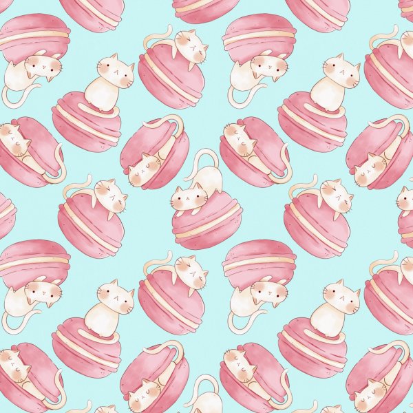 Паттерн с пирожными макарон