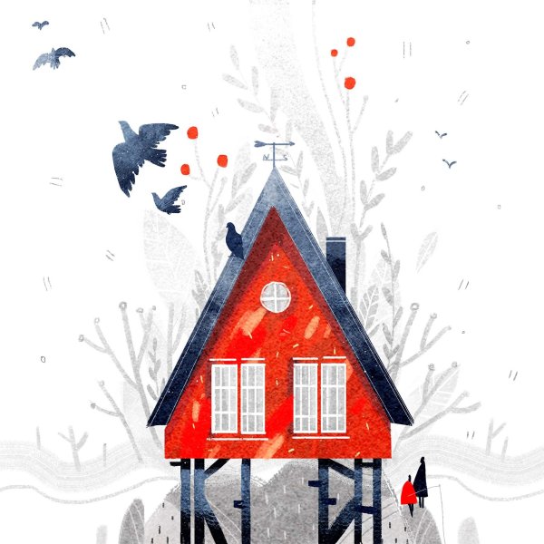 Акварельные домики