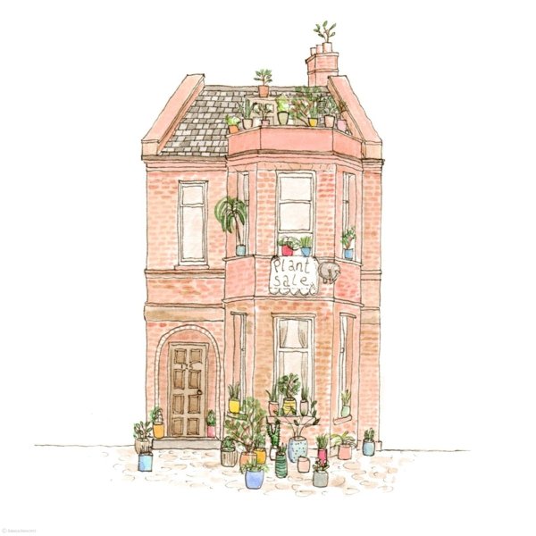 Кирпичный акварельный дом