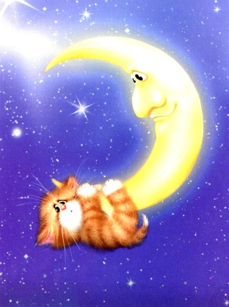 Луна пастелью