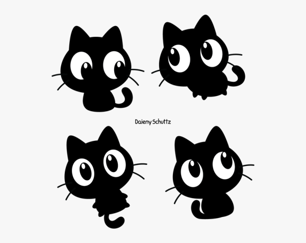 Черные котики мультяшные