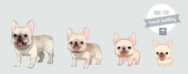 Чиби французский бульдог