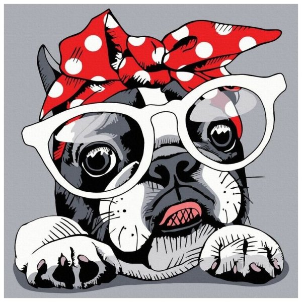 Бульдог для срисовки