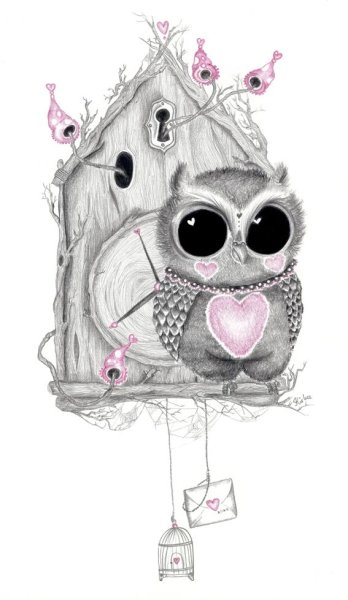 Милые Совушки для срисовки