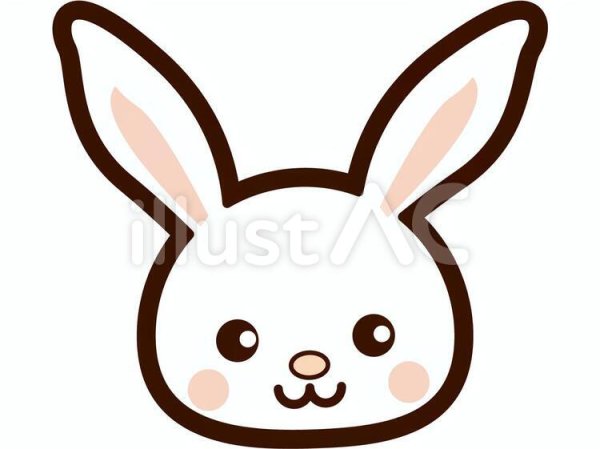 Нарисовать зайца милое лицо