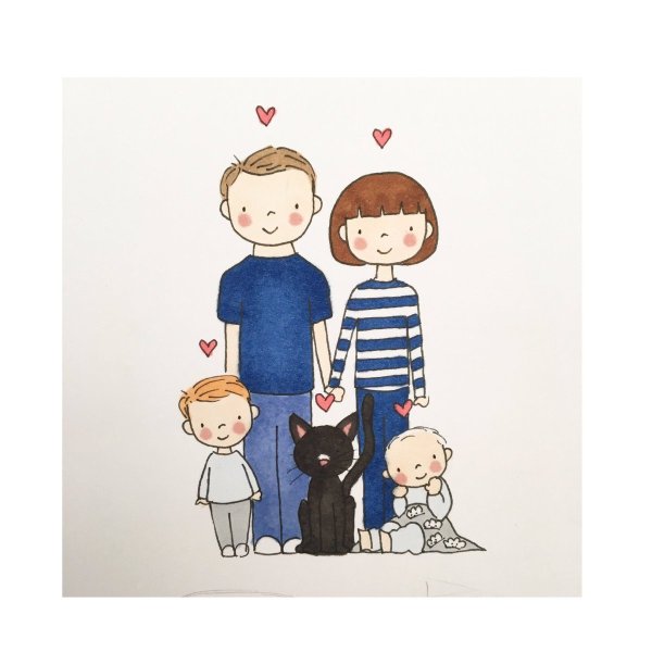 Семья милый рисунок