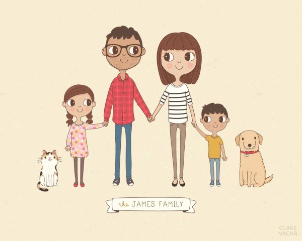 Милые иллюстрации семьи