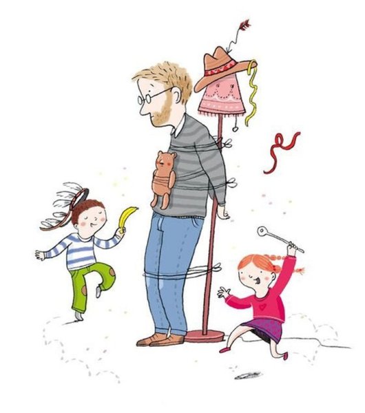 Папа и ребенок иллюстрация