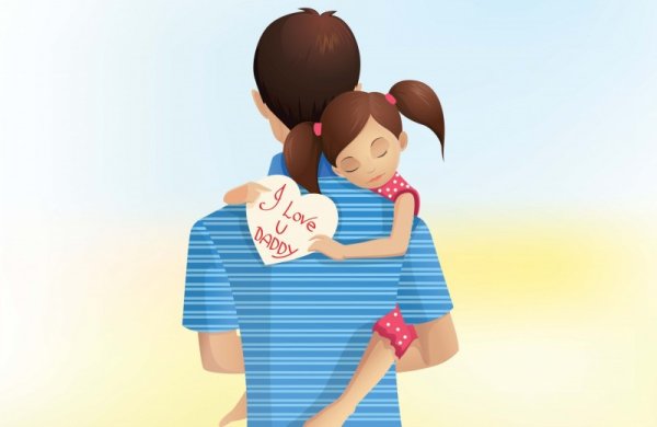 Папа и дочка мультяшные