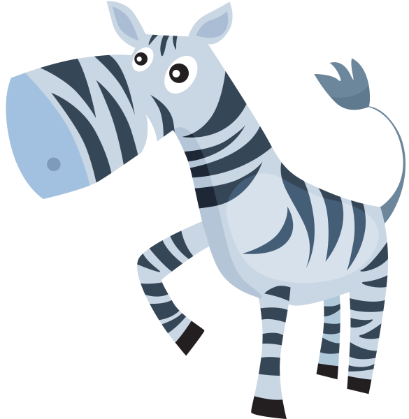 Мультяшные животные Зебра