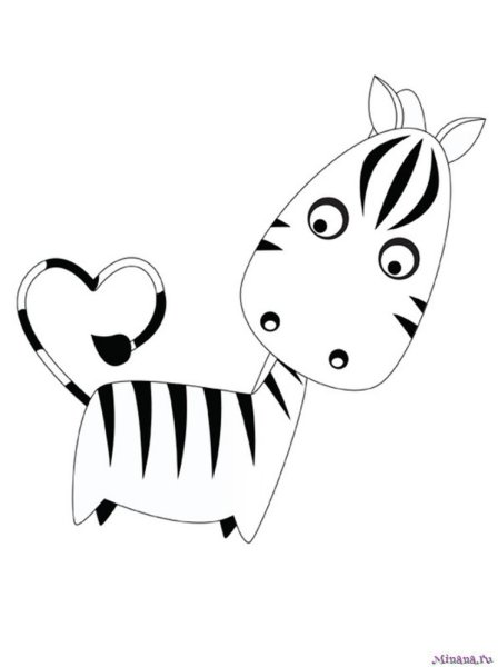 Мультяшные животные Зебра