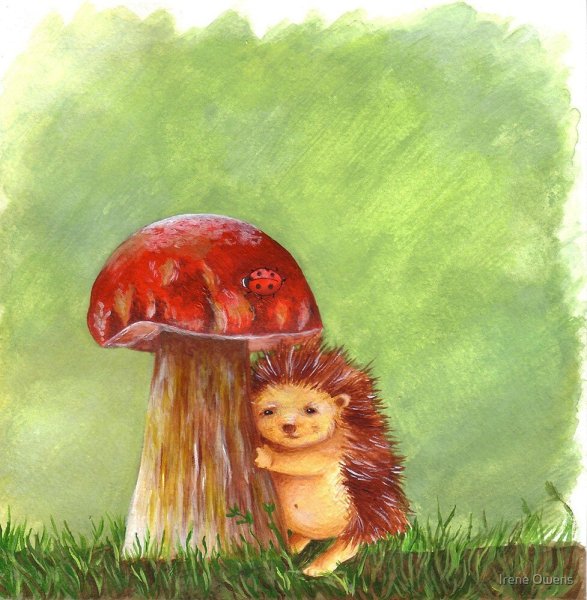 Ежик с мухомором