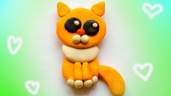 Поделки из пластилина котики