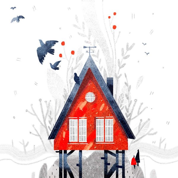 Акварельные домики