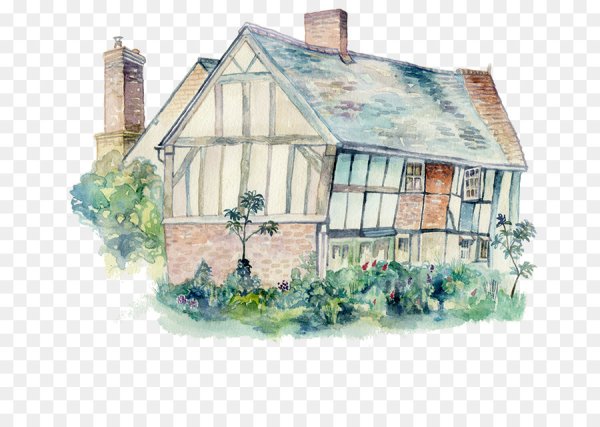 Домик акварель