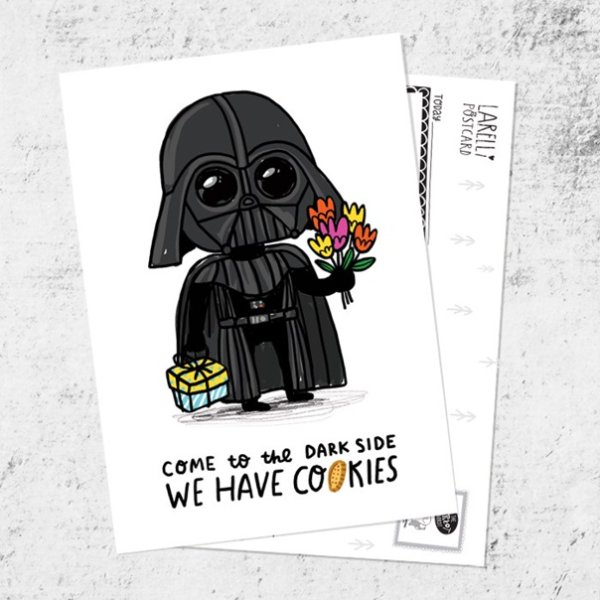 Открытка с Дартом Вейдером