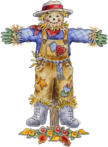 Раскраски на Хэллоуин огородное чучело