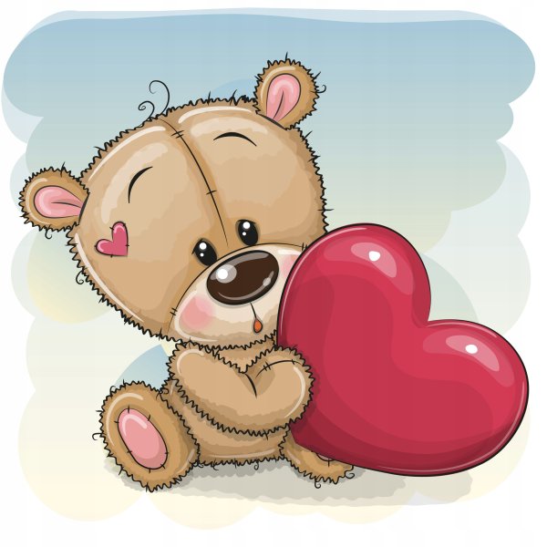 Мишка с сердечком арт