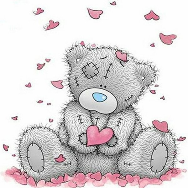 Мишка с сердцем рисунок